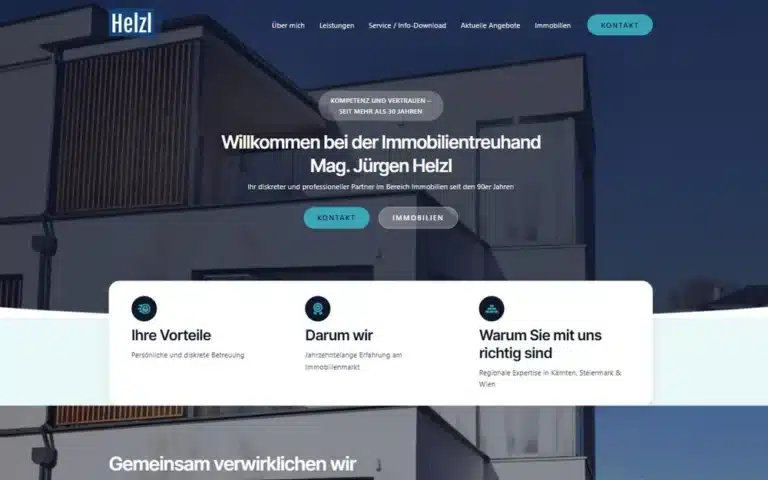 Website der Immobilientreuhand Helzl